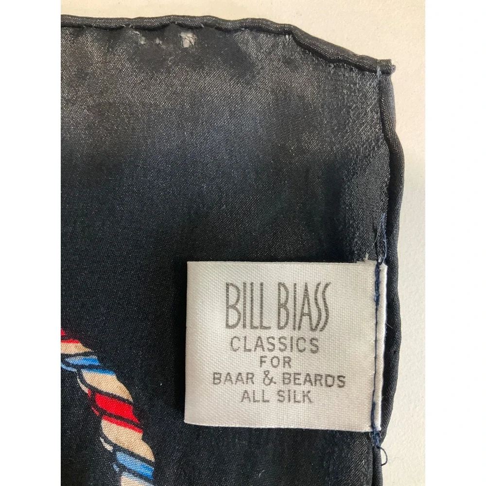 Bill Blass Silk Scarf Royalty Lion Classics for Baar & Beards Red Black Elegant